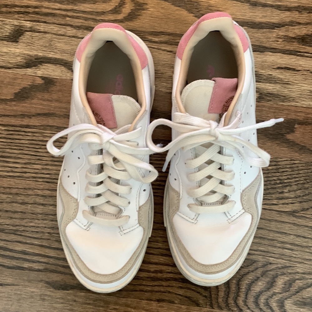 Adidas Supercourt Originals White True Pink Sneakers - Picture 5 of 9